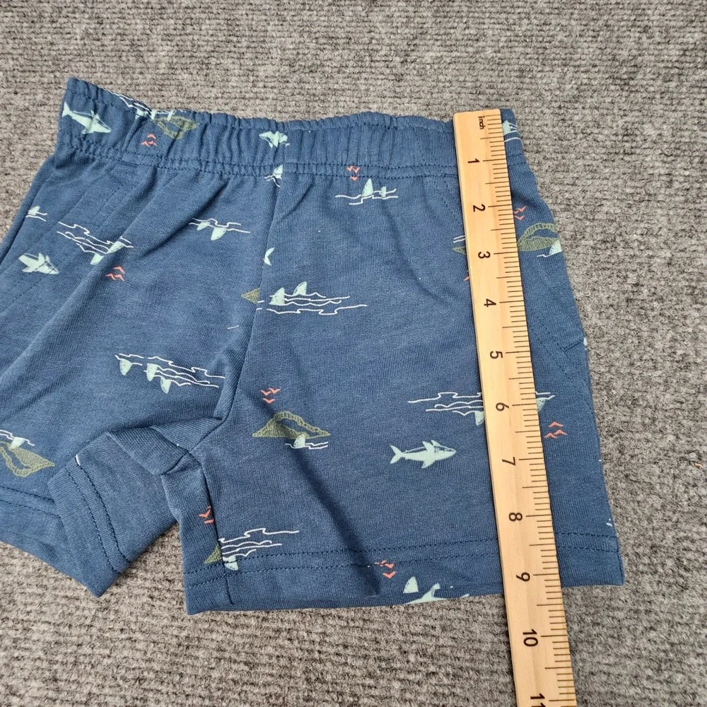 Carter's Boys‎ 2pc Outfit Shark Tank Top Shorts Set Gray Blue 4T